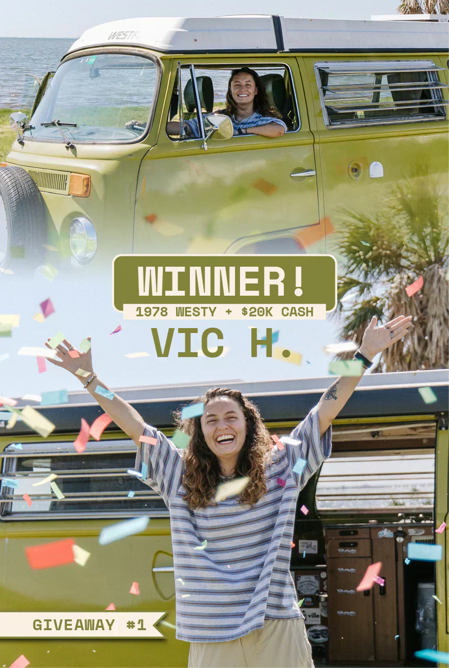 vanlife giveaway winner