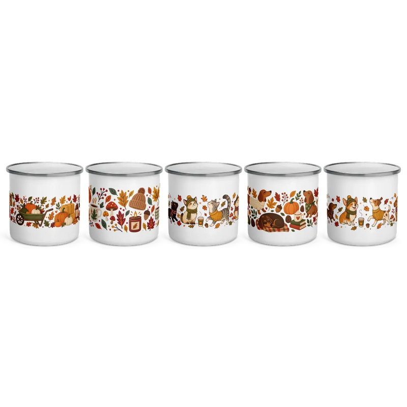 Fall Frontier Enamel Mug 5-Pack Product vendor
