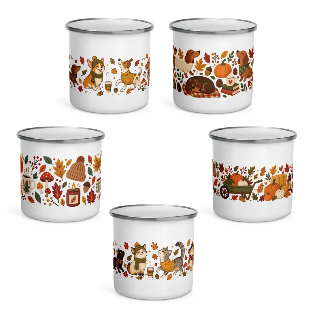 Fall Frontier Enamel Mug 5-Pack Product vendor