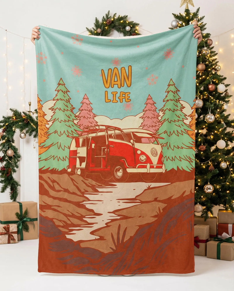 Winter VanLife Sherpa Blanket Product vendor